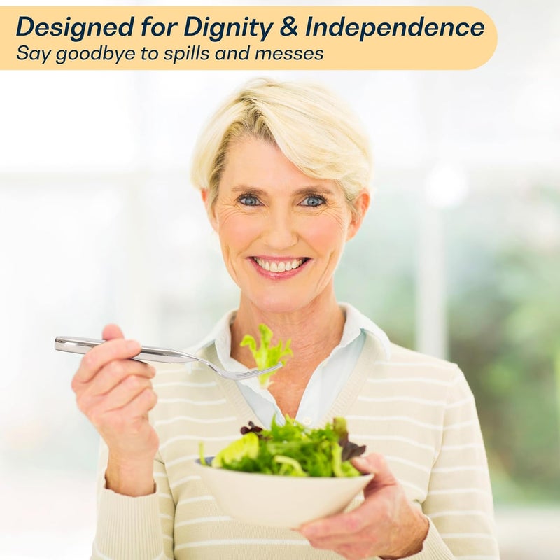 Wentur Weighted Utensils for Hand Tremors and Parkinsons, Arthritis, Weak Hand Grip - Weighted Silverware for Hand Tremors - Adaptive Utensils for Elderly - Parkinsons Aids for Living Parkinsons Gadgets Gift - Image 5